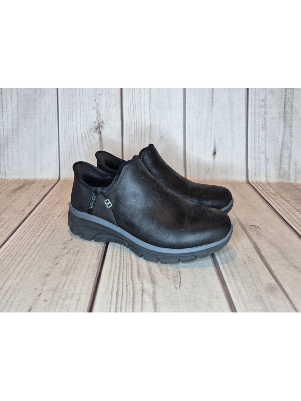 Skechers Women's Size 10 Shoes Hands Free Slip-Ins Black Air-Cooled Mem Foam